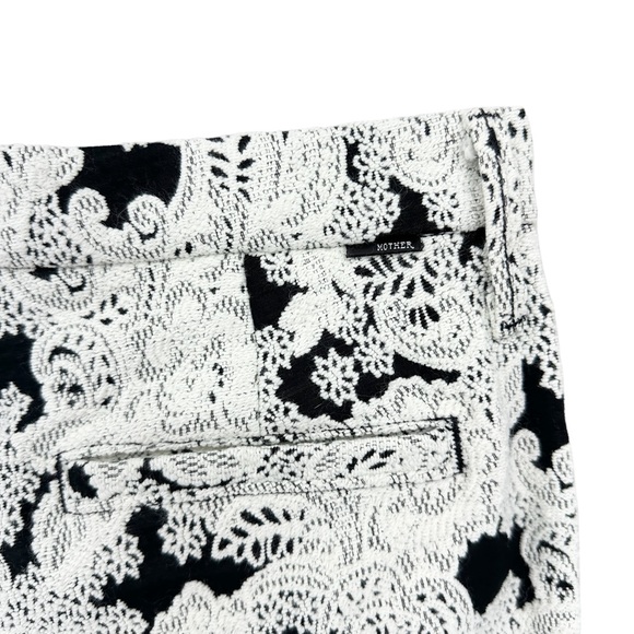 MOTHER The Looker Prep Pants Lace Look Made in USA Black White - Picture 8 of 12